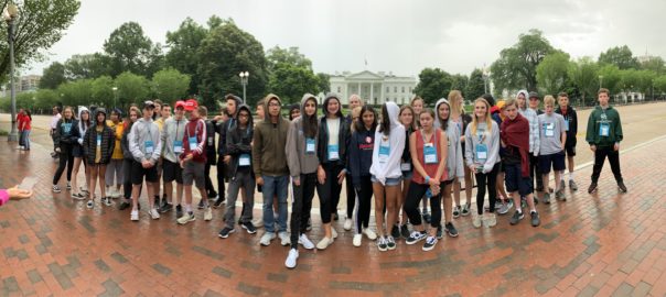 Students in front of White House